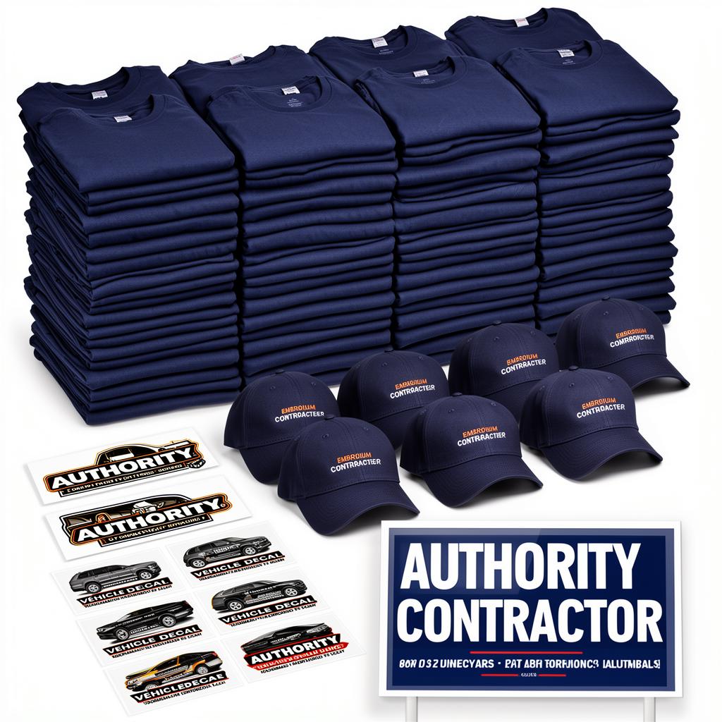 Authority Crew Kit - 36 tees, 12 hats, 6 decals, full brand kit