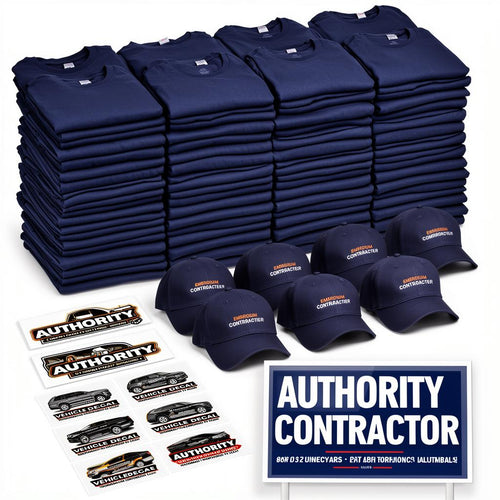 Authority Crew Kit - 36 tees, 12 hats, 6 decals, full brand kit